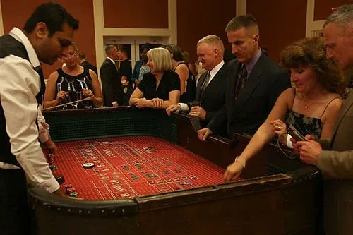 Roulette wheel and casino table layout
